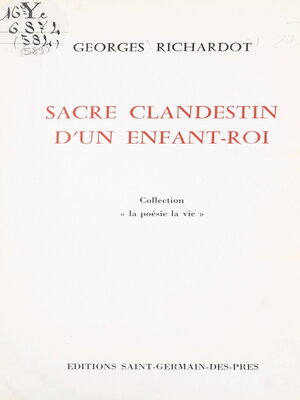 cover image of Sacre clandestin d'un enfant-roi